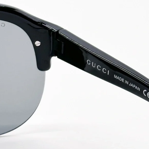 NEW GUCCI SHIELD MASK SILVER BLACK SUNGLASSES GUCCI